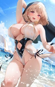 cameltoe leotard no_bra nopan nun see_through wet wet_clothes yutsuki_tsuzuri