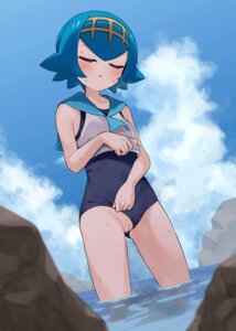 metaring pee pokemon pokemon_sm pokemon_usum pussy school_swimsuit seifuku suiren_(pokemon) swimsuits uncensored wet