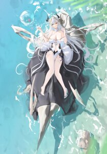 galodos heels heterochromia horns no_bra pointy_ears see_through thighhighs wet