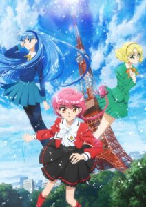 hououji_fuu magic_knight_rayearth megane pantyhose ryuuzaki_umi seifuku shidou_hikaru skirt_lift tagme