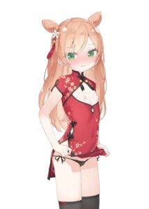 cameltoe chinadress erect_nipples kani_biimu loli minazuki_sarami no_bra pantsu panty_pull skirt_lift string_panties thighhighs