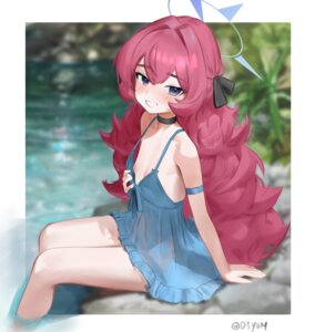 Rating: Questionable Score: 37 Tags: blue_archive breasts d5y0m halo lingerie loli natsume_iroha nipples no_bra see_through wet User: KenB