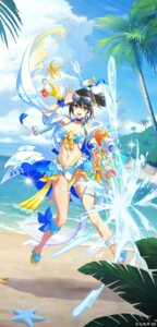 akatsuki_nagisa bikini garter gun heels megane see_through strike_the_blood swimsuits tagme