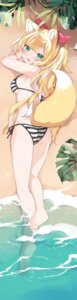 animal_ears ass bikini dakimakura kamiyoshi_rika kitsune swimsuits tail wet