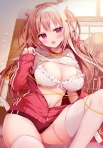 Rating: Questionable Score: 48 Tags: animal_ears basketball bra buruma detexted gym_uniform open_shirt pantsu shiromochi_sakura shirt_lift thighhighs undressing wet User: Anonymous