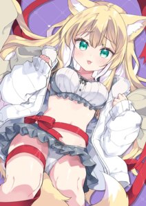 animal_ears kamiyoshi_rika kitsune pantsu tail