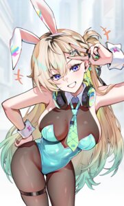 Rating: Questionable Score: 7 Tags: animal_ears bodysuit bunny_ears bunny_girl foxyreine garter headphones lynae no_bra see_through wuthering_waves User: Arsy