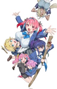 ami_(kanachoro) heels jeanne_(kanachoro) kanan-sama_wa_akumade_choroi kanan_zebul maid miel_zebul milch_zebul nonco pointy_ears seifuku shinryuuji_tekka weapon