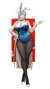 animal_ears blue_archive bunny_ears bunny_girl halo ichinose_asuna no_bra pantyhose tsu.toxine