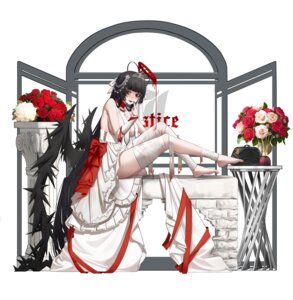 angel bandages blue_archive dress feet halo jaffna kenzaki_tsurugi no_bra torn_clothes wedding_dress