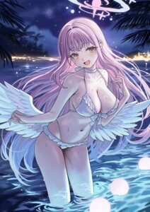 angel ariko_(aaaaarik) bikini blue_archive misono_mika swimsuits wet wings