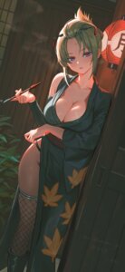 Rating: Questionable Score: 28 Tags: fishnets gintama japanese_clothes no_bra open_shirt qingli_ye smoking thighhighs tsukuyo User: VigorousMMM