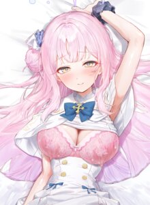 angel blue_archive bra cleavage dakimakura eshineko lingerie misono_mika shirt_lift wings