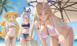 Rating: Questionable Score: 32 Tags: bikini fleurdelys garter horns megane open_shirt phoebe pointy_ears soul_(smfa2555) swimsuits tattoo umbrella wuthering_waves zani User: charunetra