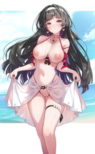 astra_yao bikini breasts garter hong nipples pussy see_through skirt_lift swimsuits uncensored wet wet_clothes zenless_zone_zero