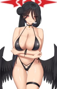 angel bikini blue_archive breast_hold garter hanekawa_hasumi swimsuits toniwing wings