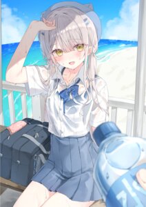 riri_(ri0177) school_swimsuit see_through seifuku swimsuits wet wet_clothes
