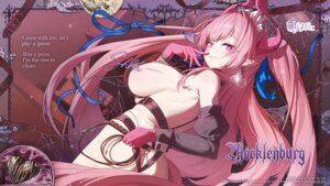 azur_lane heterochromia horns maid mecklenburg_(azur_lane) no_bra pantsu pointy_ears tagme thong wallpaper weapon