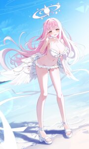 angel bikini blue_archive heels misono_mika sikimosh swimsuits wings