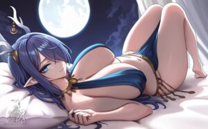 Rating: Questionable Score: 47 Tags: areola genshin_impact horns lauma no_bra nopan pointy_ears unstableboiler User: BattlequeenYume