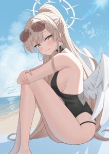 angel blue_archive futaba_kurumi kirifuji_nagisa megane swimsuits wings