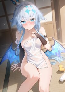 cerydra honkai:_star_rail naked see_through shrimp_cake towel wings