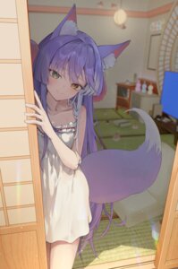 animal_ears clrawing heterochromia kitsune lingerie stellive tail tenko_shibuki