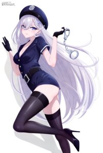 Rating: Questionable Score: 19 Tags: cleavage heels heterochromia ootsuka_keika open_shirt police_uniform shibou_yuugi_de_meshi_wo_kuu. sorimachi_yuuki thighhighs User: drop