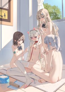 animal_ears cream naked nekomimi nipples tail thighhighs xiao_lin_jiu