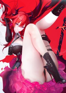 Rating: Questionable Score: 69 Tags: arknights arknights:_endfield garter heels horns laevatein_(arknights) omone_hokoma_agm pantsu pointy_ears skirt_lift thong User: lacepanties