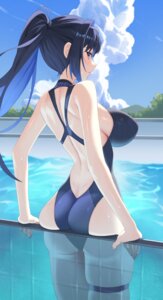 ass garter hololive hololive_english ouro_kronii swimsuits wet yubbiidraw
