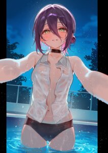 cameltoe chainsaw_man no_bra open_shirt pantsu reze_(chainsaw_man) see_through smilesmile1312 wet wet_clothes