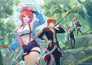 animal_ears atelier atelier_resleriana garter horns inumimi koei_tecmo no_bra pantyhose resna_sternenlicht rias_eidreise slade_clauslyter thighhighs tokki valeria_(atelier) weapon