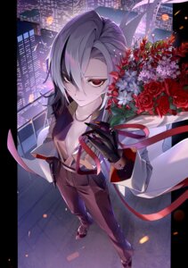 arlecchino bibi_(obb_spl) genshin_impact no_bra open_shirt