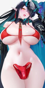 Rating: Questionable Score: 54 Tags: arknights bottomless bra dusk_(arknights) horns omone_hokoma_agm open_shirt pantsu pointy_ears User: lacepanties