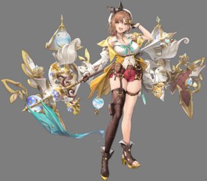atelier atelier_ryza atelier_ryza_2 azur_lane cleavage douyacai garter heels open_shirt reisalin_stout stockings thighhighs transparent_png weapon