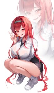 4q bra breast_hold dress_shirt goddess_of_victory:_nikke open_shirt rapi_(nikke) see_through