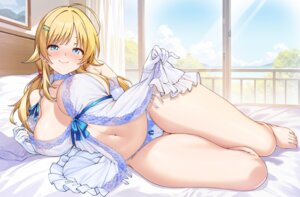 cameltoe hachimiya_meguru lingerie merufena nipples pantsu see_through skirt_lift string_panties the_idolm@ster the_idolm@ster_shiny_colors