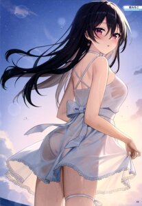 Rating: Questionable Score: 33 Tags: ass dress garter kashiwa_mochico no_bra pantsu see_through skirt_lift summer_dress wet wet_clothes User: drop