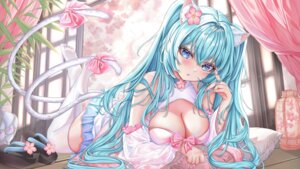 Rating: Questionable Score: 28 Tags: animal_ears indie_virtual_youtuber krashena nekomimi no_bra sakura_kuunya tail thighhighs User: Anonymous
