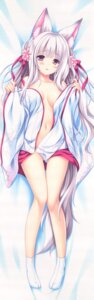 Rating: Questionable Score: 10 Tags: animal_ears candy_violet dakimakura lump_of_sugar miko moekibara_fumitake no_bra nopan open_shirt raw_scan rurizakura sakura_(rurizakura) skirt_lift tail User: k25c2yf
