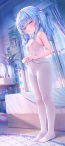 chen_bin loli no_bra nopan pantyhose see_through shirt_lift undressing