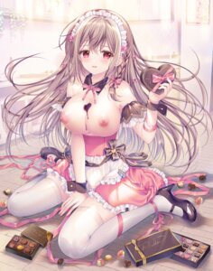 Rating: Questionable Score: 64 Tags: breasts cream heels maeda_shiori maid nipples no_bra thighhighs twinbox twinbox_gakuen valentine wet User: himeno_nanako