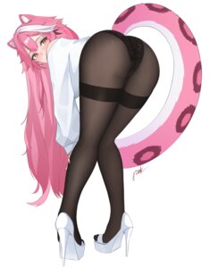 animal_ears ass heels hololive hololive_english pantsu pantyhose pynkmouth raora_panthera see_through tail thong