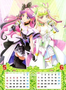 calendar garter kimi_to_idol_precure meroron precure purirun tagme thighhighs uniform