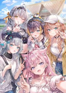 Rating: Safe Score: 38 Tags: and_uge animal_ears crossover fishnets ginjo_saine hakui_koyori headphones hololive igarashi_rika momoko_(momopoco) nanashi_inc. nijisanji nijisanji_en no_bra petra_gurin selfie tattoo thighhighs vspo! User: himeno_nanako