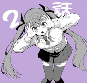 himekawa_nene igarashi_masakuni mayonaka_heart_tune seifuku sweater thighhighs