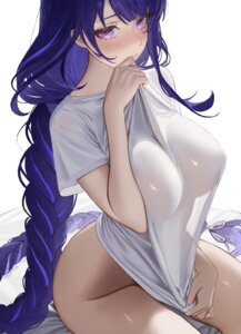 Rating: Questionable Score: 68 Tags: bottomless chokopaii genshin_impact no_bra raiden_shogun see_through User: PaluPalu