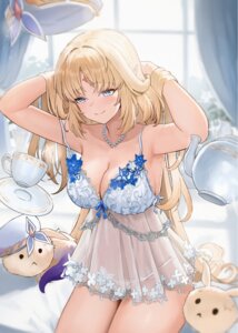 Rating: Questionable Score: 60 Tags: ayul genshin_impact lingerie nicole_reeyn pantsu pointy_ears see_through User: Anonymous