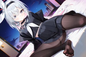 arona_(blue_archive) blue_archive halo loli pantsu pantyhose plana_(blue_archive) radoremo see_through seifuku skirt_lift